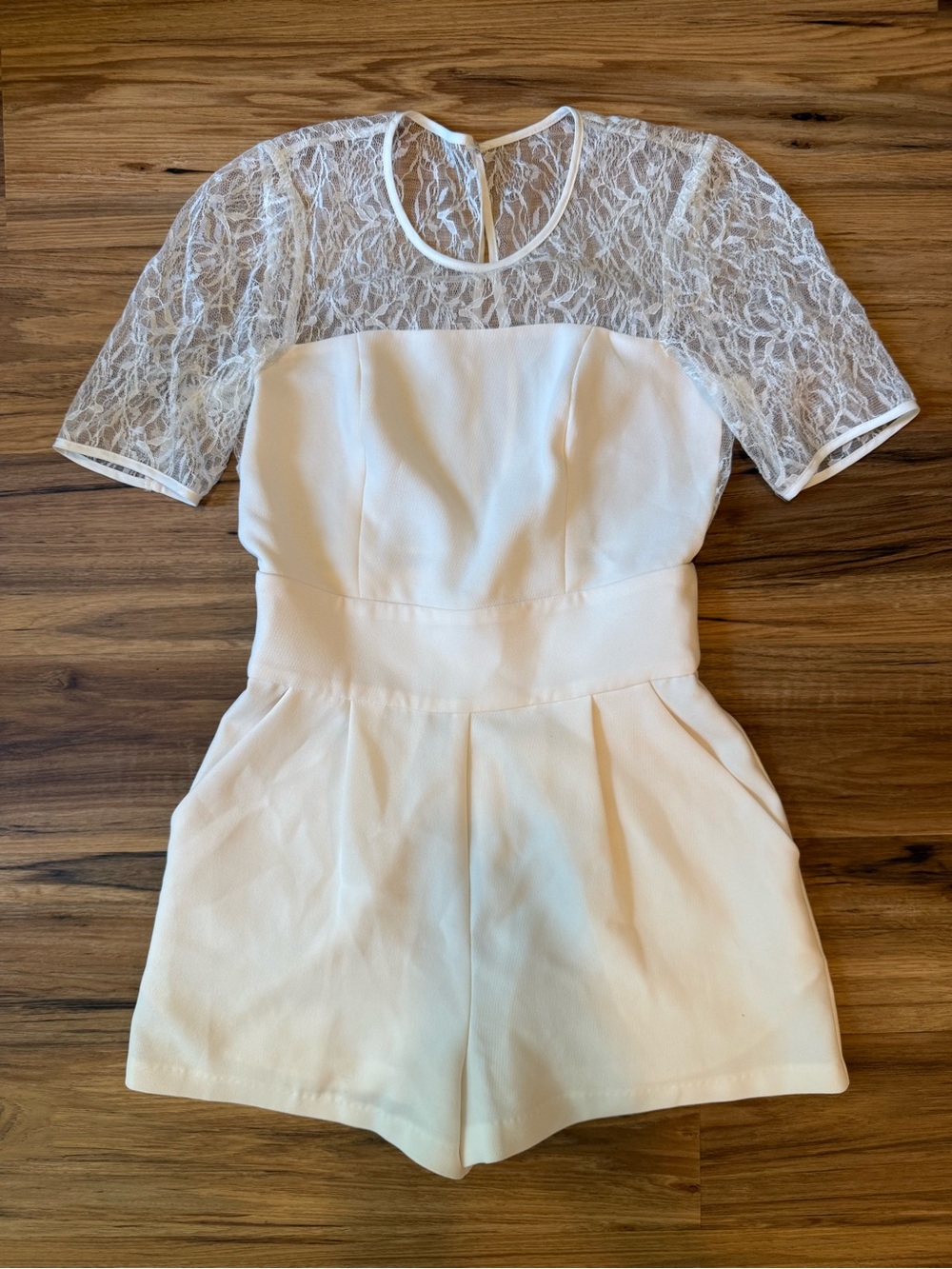BCBGeneration White Lace Dress Romper
